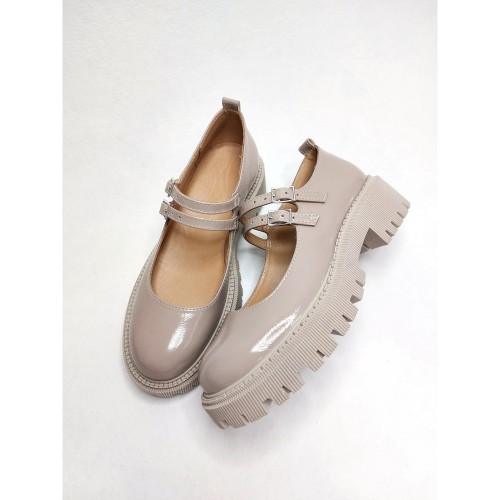 Туфли Мери Джейн капучино лаковые 3