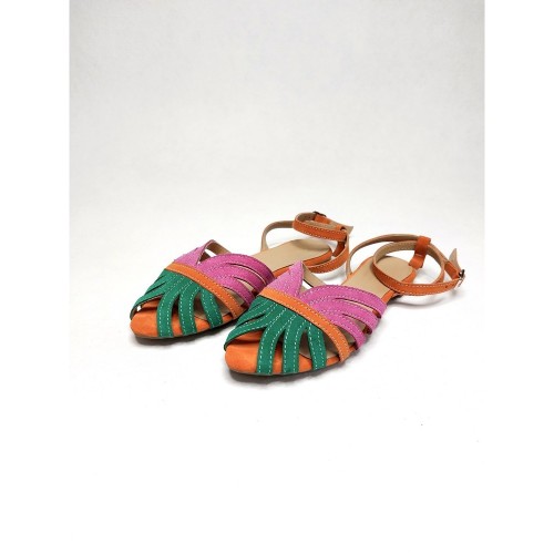 Vintage фуксія-зелений замша 1