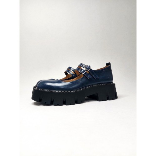 Туфлі Мері Джейн сині 2