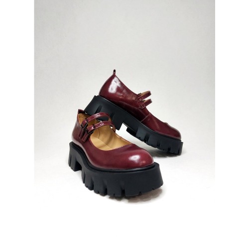 Туфли Мери Джейн бордо 1