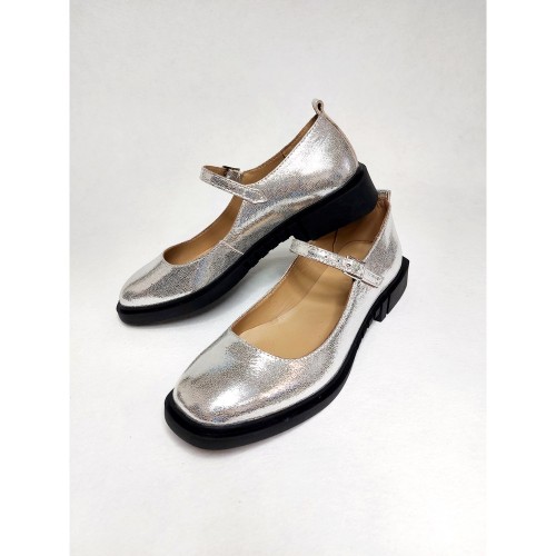 Балетки Мери Джейн серебро 1