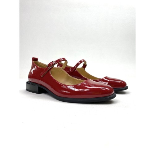 Балетки Мері Джейн червоні лаковані 3