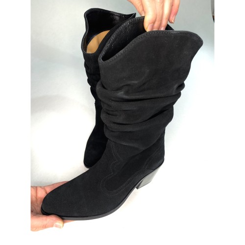 Козаки призібрані, замша, колір Візон 1