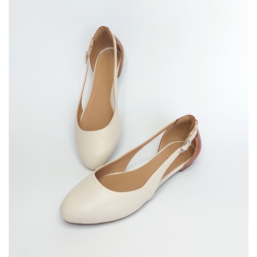 TANGO бежевые с коричневой пяткой 1