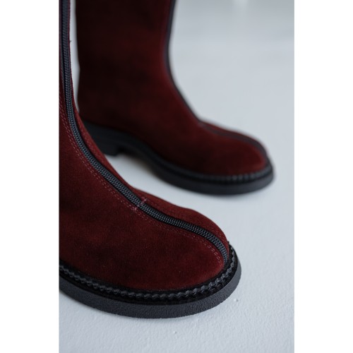 Чоботи зі змійками, бордо 7