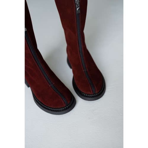 Чоботи зі змійками, бордо 6