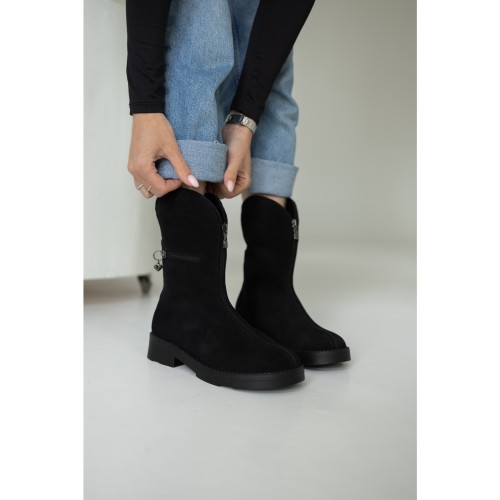 Напівчоботи зі змійками, чорні 6