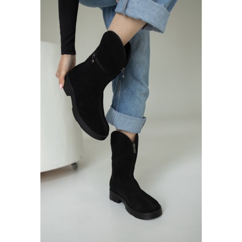 Напівчоботи зі змійками, чорні 5