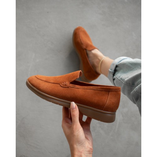 Лофери Лора замша, колір Бренді 6