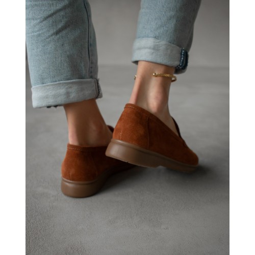 Лофери Лора замша, колір Бренді 3