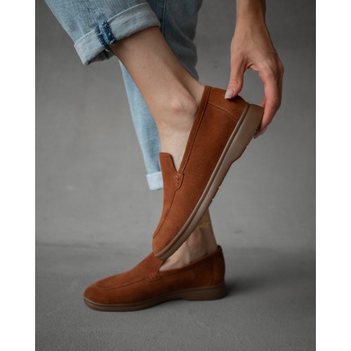 Лофери Лора замша, колір Бренді 7