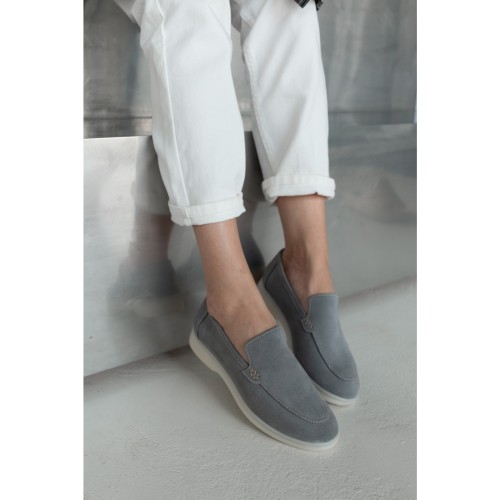 Лофери Лора замша, колір Сірий 3