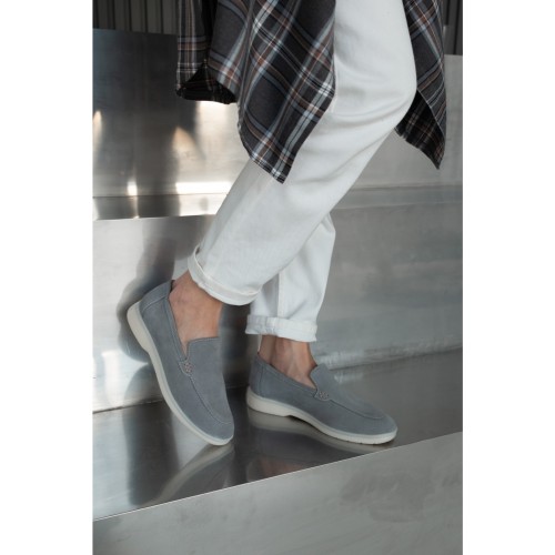 Лофери Лора замша, колір Сірий 2