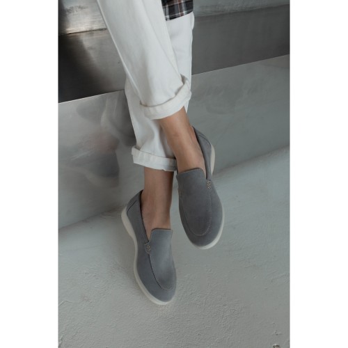 Лофери Лора замша, колір Сірий 5