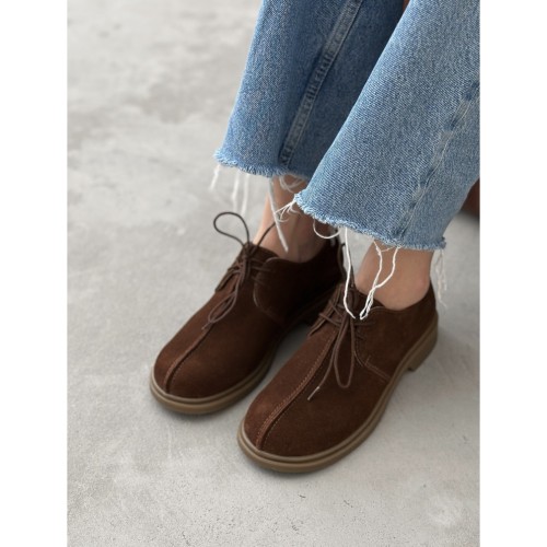 Лофери анатомічні, шоколад, замша 2