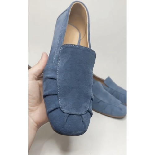 Лофери з драпіровкою, чорні, замша 2