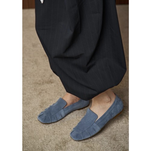 Лофери з драпіровкою, чорні, замша 5