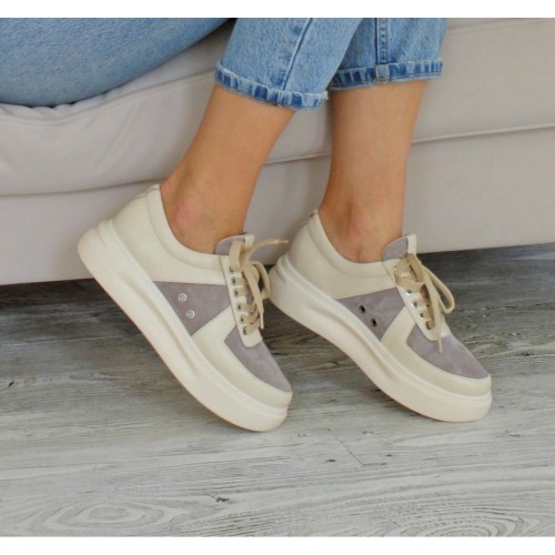 Кеди QUEEN - 15 капучиново-бежеві 4