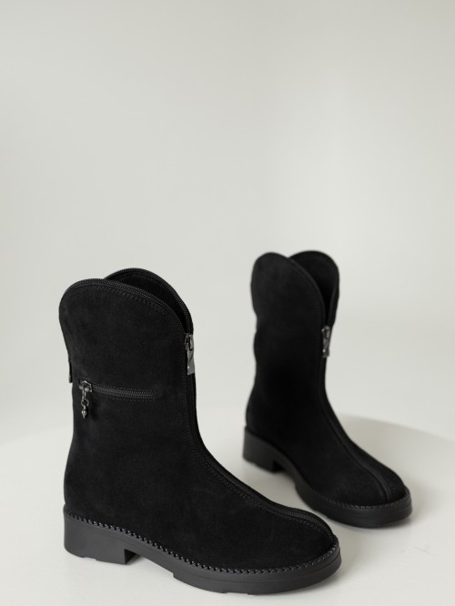 Напівчоботи зі змійками, чорні 