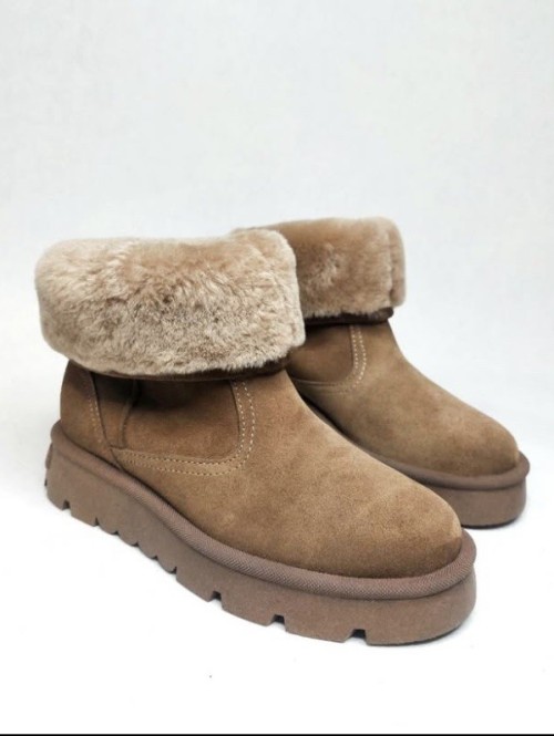 Уггі пісочні з отворотом, замша 