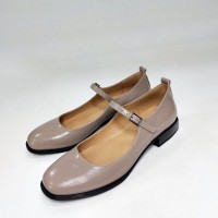 Балетки Мері Джейн капучино лаковані