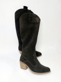 Козаки чоботи замша, темний шоколад