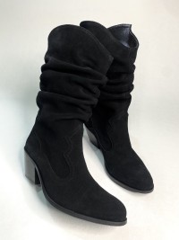 Козаки призібрані, замша, колір чорний