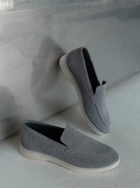 Лофери Лора замша, колір Сірий