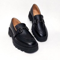 Лофери з кдратним носком чорні