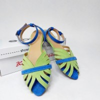 Vintage фисташково-синие замша